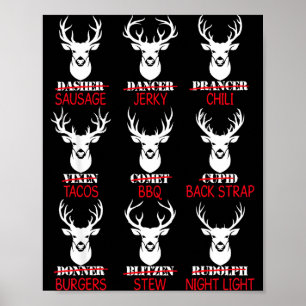 Hirschjagd-Geschenk Jäger aller Rentier von Santa Poster