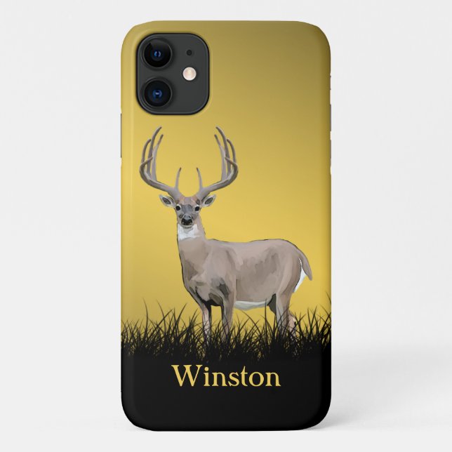 Hirschjagd Großer Geweih Name Case-Mate iPhone Hülle (Rückseite)
