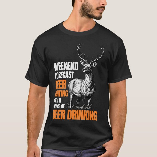 Hirschjagd Jäger trinken T-Shirt (Vorderseite)