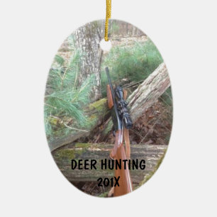 Hirschjagd Keramik Ornament