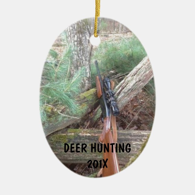Hirschjagd Keramik Ornament (Vorne)