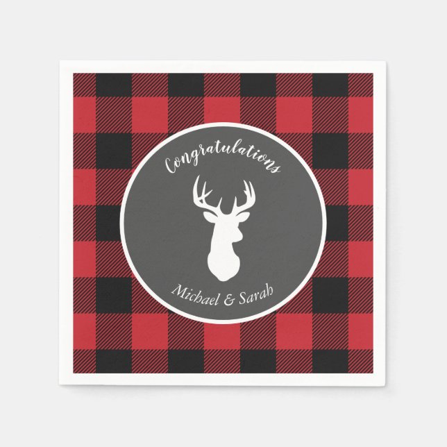 Hirschjagd-Lodge Kinderdusche Antler Serviette (Vorderseite)