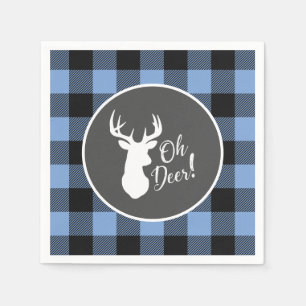 Hirschjagd Lodge Kinderdusche Antlers Boy Blue Serviette