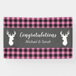 Hirschjagd Lodge Kinderdusche Antlers Girl Pink Banner