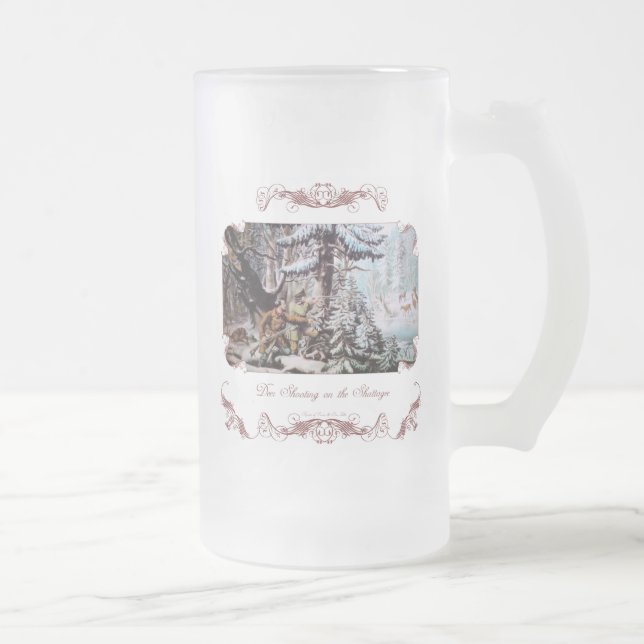 Hirschjagd Mattierte Bier Tasse / Stein (Rechts)