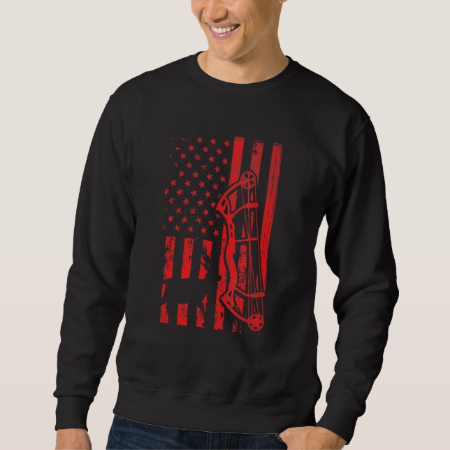 Hirschjagd Patriotic Us Elk Bow Hunter Usa Ameri Sweatshirt (Vorderseite)