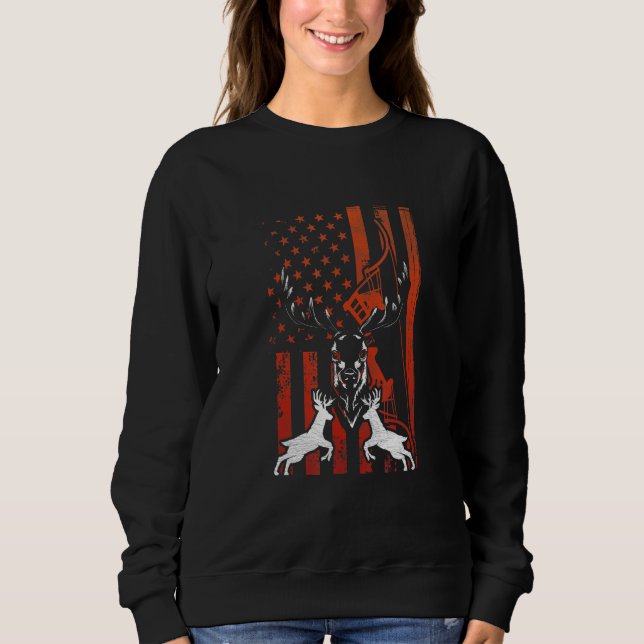 Hirschjagd Patriotic Us Elk Bow Hunter Usa Ameri Sweatshirt (Vorderseite)