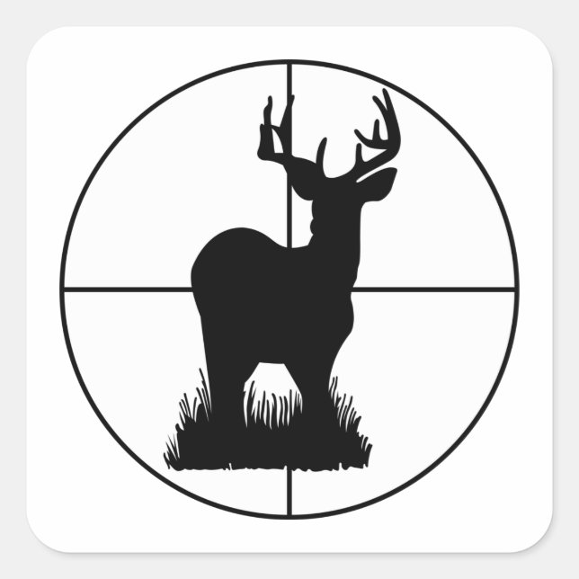 Hirschjagd Quadratischer Aufkleber (Vorderseite)