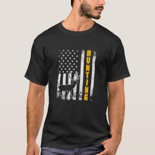 Hirschjagd Whitetail Hunter American Flag USA Pa T-Shirt