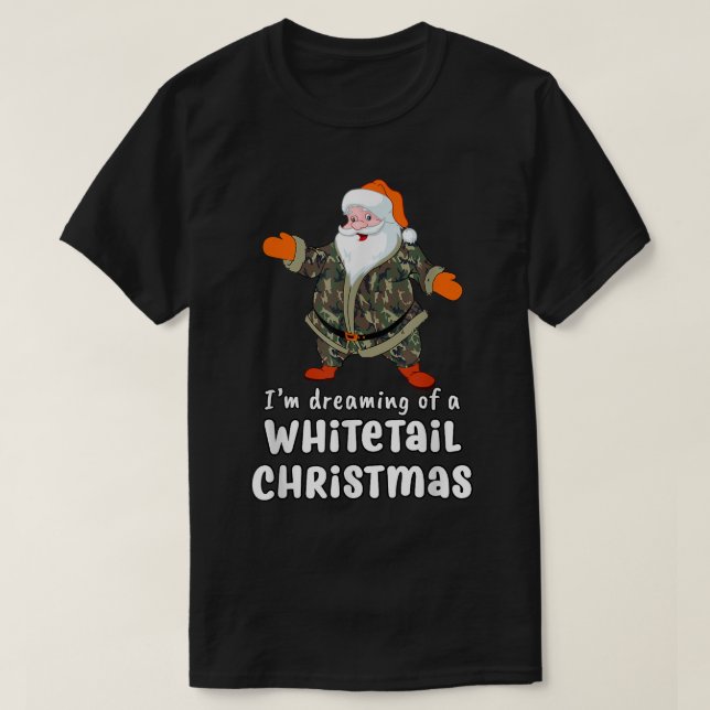 Hirschjagd Whitetail Weihnachtsfeiertage Camouflag T-Shirt (Design vorne)