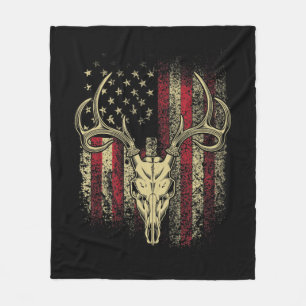 Hirschjäger auf amerikanischer Flagge Fleecedecke
