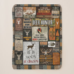 Hirschjäger-Blanket-Weihnachtsgeschenk für Jäger, Sherpadecke