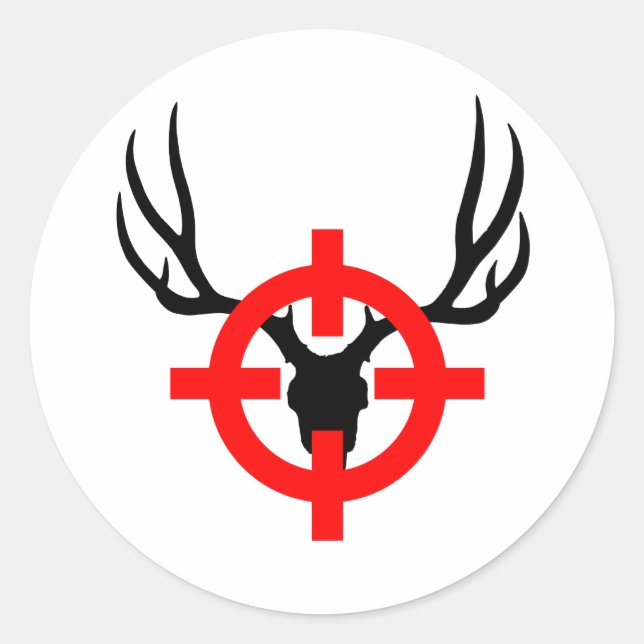 Hirschjäger - Bullseye Runder Aufkleber (Vorderseite)