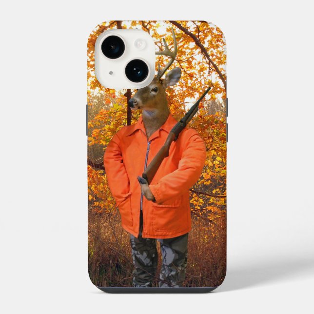 Hirschjäger im Wald iPhone 14 Hülle (Rückseite)