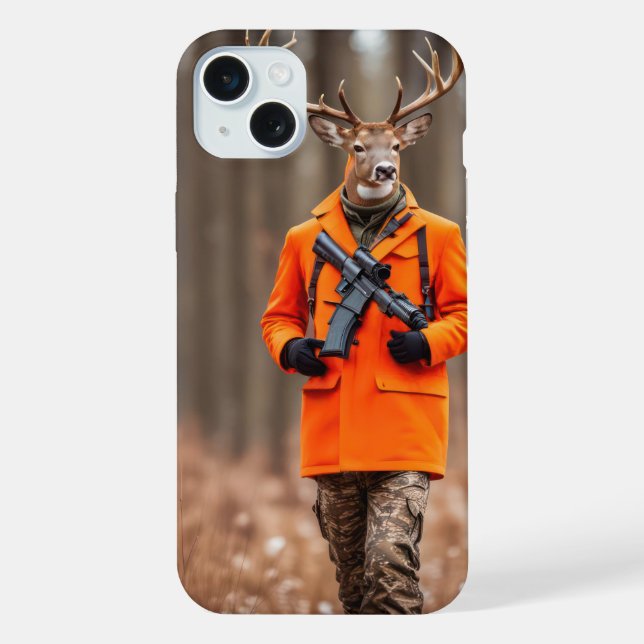 Hirschjäger mit Gewehr iPhone 15 Plus Hülle (Rückseite)