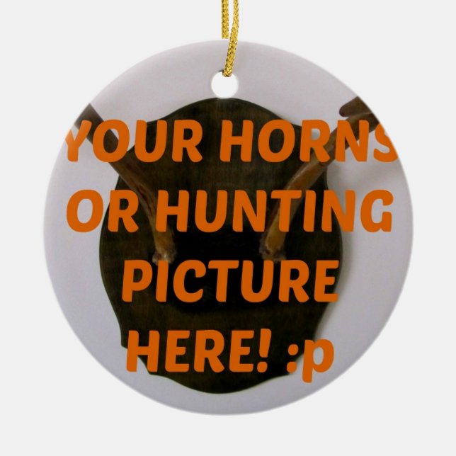 Hirschjägerjagd Weihnachten hinzufügen Keramikornament (Vorne)