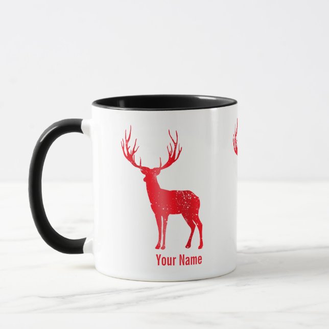 Hirschkhalet Antlers Retro Stag Antlers Vintag Tasse (Links)