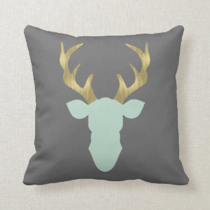 Hirschkissen, Hirschkopf, Antler, bearbeitbare Far Kissen