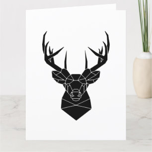Hirschkopf Geometric ai File Deer Silhouette Stag Dankeskarte