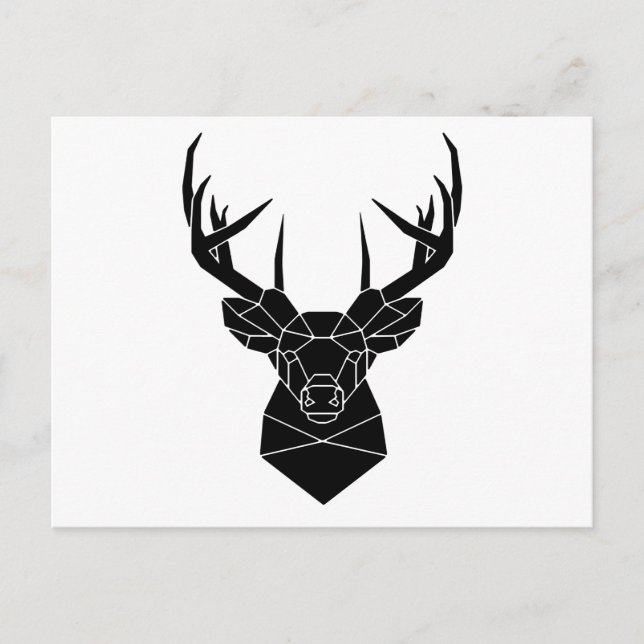 Hirschkopf Geometric ai File Deer Silhouette Stag Postkarte (Vorderseite)