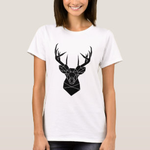 Hirschkopf Geometric ai File Deer Silhouette Stag T-Shirt