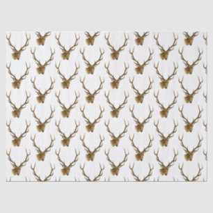 Hirschkopf mit großen Antlern #1 Seidenpapier