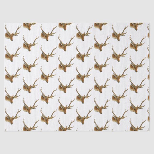 Hirschkopf mit mittleren Antlern #1 Seidenpapier (Vorderseite)