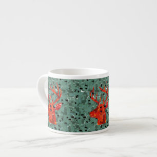 Hirschkopf-Silhouette-Mosaik Espressotasse