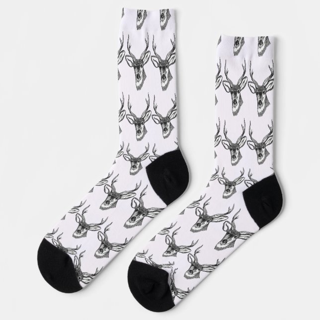 Hirschkopf Socken (Linkes Detail)