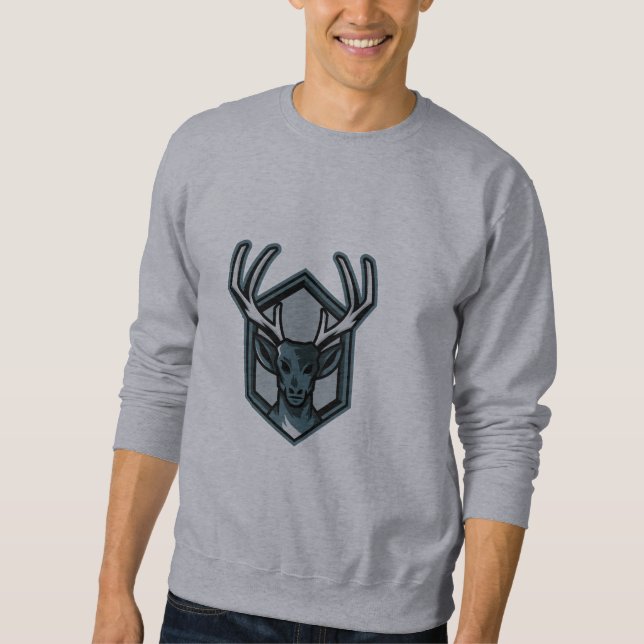 Hirschkopf-Sweatshirt für Männer Sweatshirt (Vorderseite)