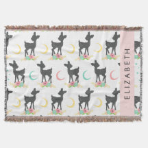 Hirschmuster, Baby Deer, Boho, Blume, Ihr Name