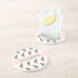 Hirschmuster, Baby Deer, Boho, Blume, Ihr Name Getränkeuntersetzer