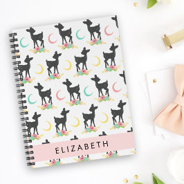 Hirschmuster, Baby Deer, Boho, Blume, Ihr Name Planer