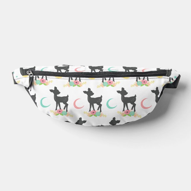 Hirschmuster, Baby Deer, Boho, Blume, Mond Bauchtasche (Ablage )