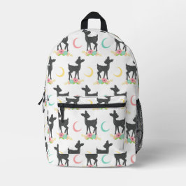 Hirschmuster, Baby Deer, Boho, Blume, Mond Bedruckter Rucksack