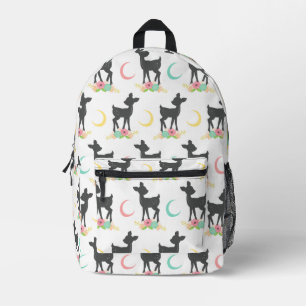 Hirschmuster, Baby Deer, Boho, Blume, Mond Bedruckter Rucksack