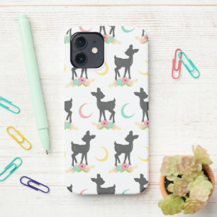 Hirschmuster, Baby Deer, Boho, Blume, Mond iPhone 12 Hülle