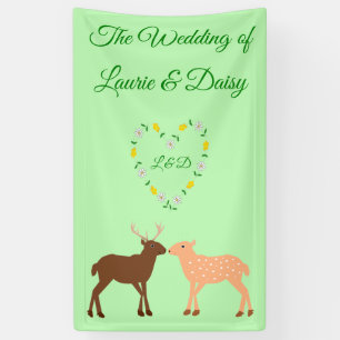 Hirschpaar und Daisy Heart Custom Wedding Banner