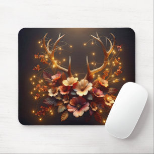 Hirschpfanne mit Herbst-Blume Mousepad