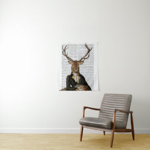 Hirschportrait Wandteppich