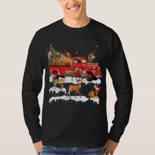 Hirschreiten Red Truck Frohe Weihnachts Weihnachte T-Shirt