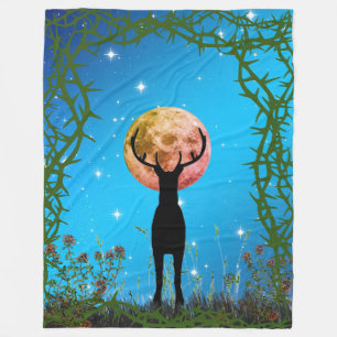 Hirschsaison "Hirsch in den Dicken" Fleecedecke