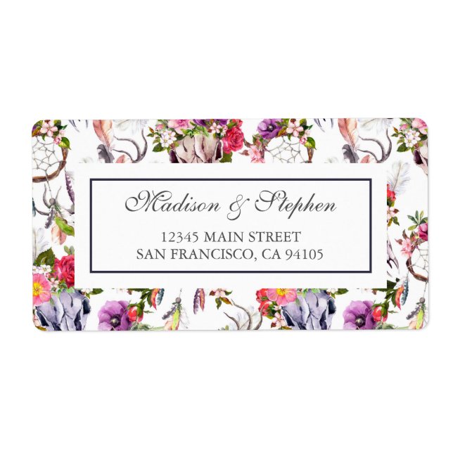 Hirschschädel, Blume und Traumfänger - Hochzeit (Vorne)