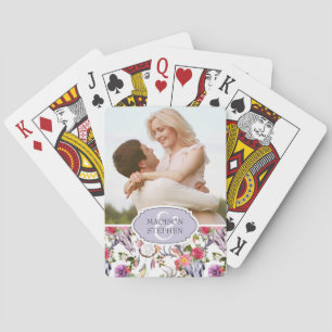 Hirschschädel, Blume und Traumfänger - Hochzeitsta Spielkarten