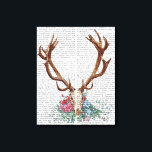 Hirschschädel mit Blume Leinwanddruck<br><div class="desc">Tiere & Natur</div>
