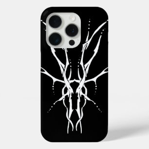 Hirschschädel-Stamm Tattoo Design - weiß auf schwa Case-Mate iPhone Hülle