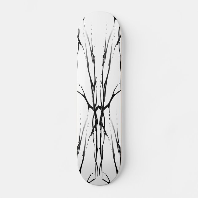 Hirschschädel-Stamm Tattoo Digital Black and White Skateboard (Vorderseite)