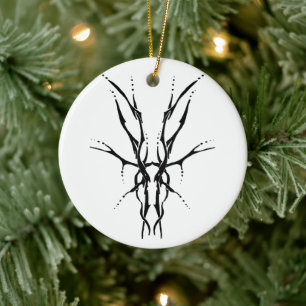 Hirschschädel-Stammbauweise für Hirschjäger schwar Keramik Ornament