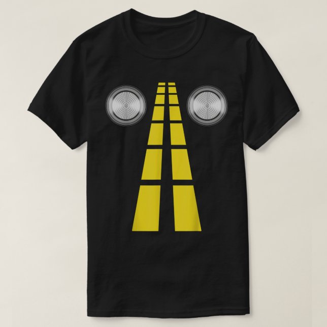 Hirschscheinwerfer mit Straßenmarkierungen vereini T-Shirt (Design vorne)