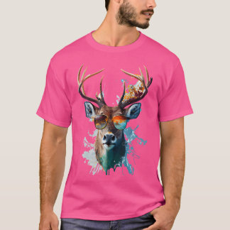 Hirschsonnenbrille Jagd Jäger Natur Fan Forest H T-Shirt